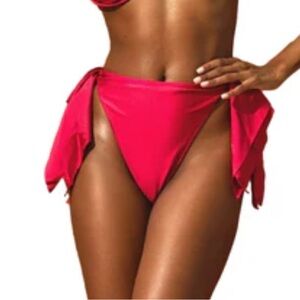Andrea Iyamah Bold Red Bikini Bottom